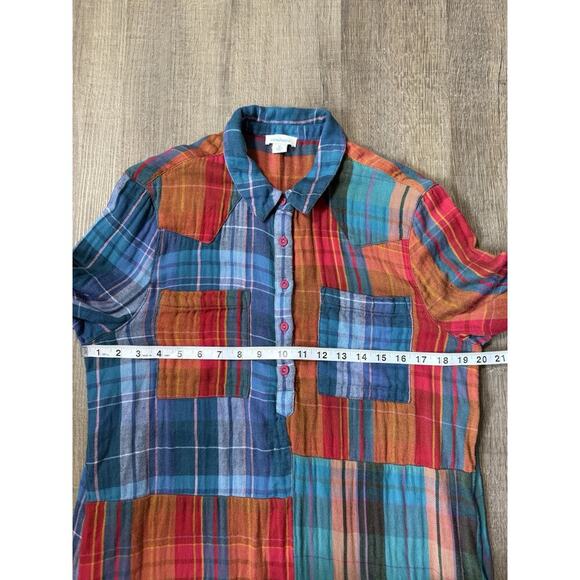 Sundance Multi-Colored Patchwork Boho Tunic Long Sleeve Dress Women Size Medium - Picture 3 of 9